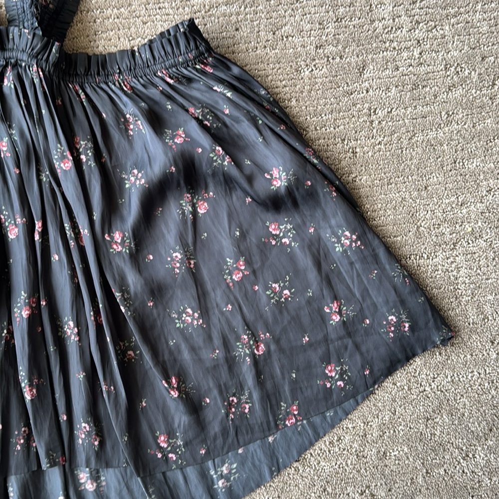 Ulla Johnson Margot Halter Neck Floral Blouse In Noir Size 8 - Picture 11 of 11